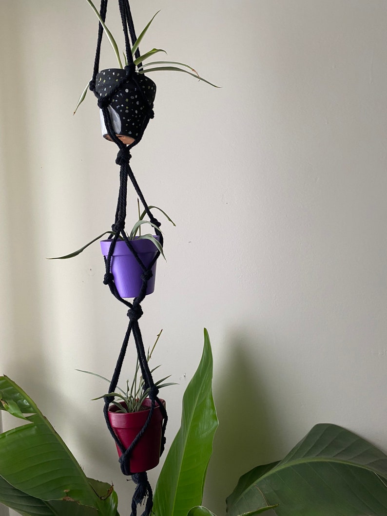 Handmade Macrame Triple Plant Hanger