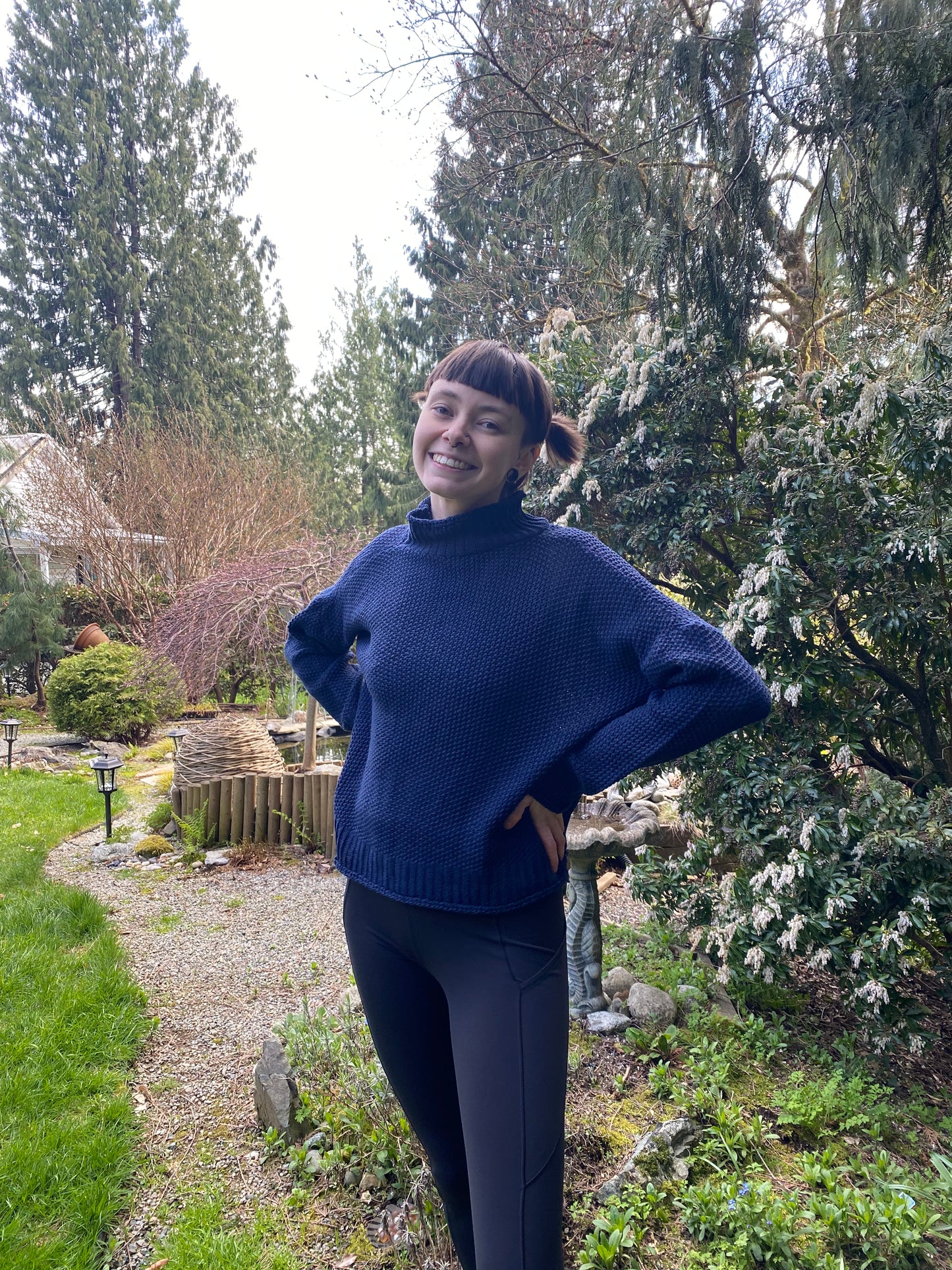 Handmade Secondhand Blue Turtleneck Sweater