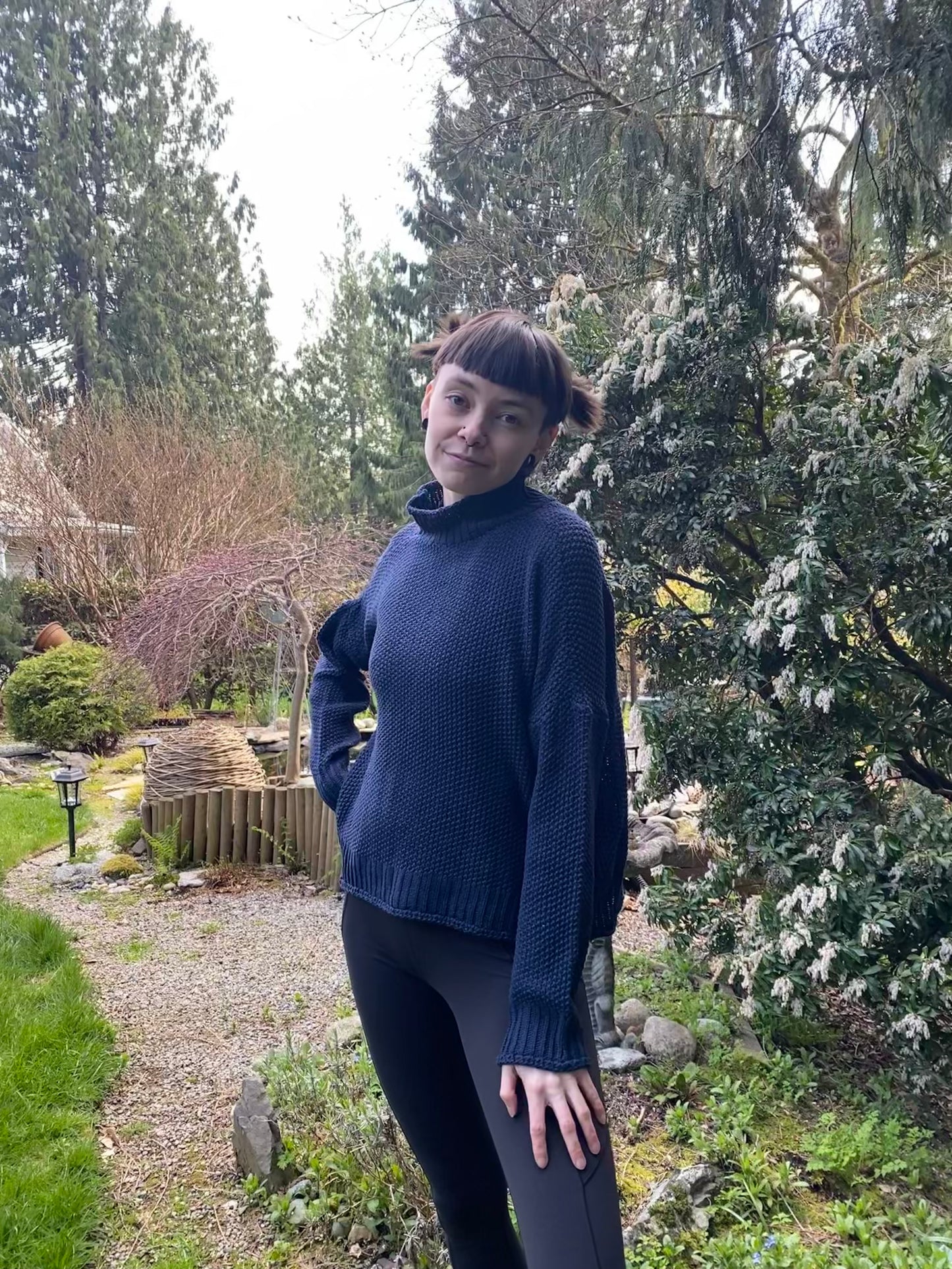 Handmade Secondhand Blue Turtleneck Sweater