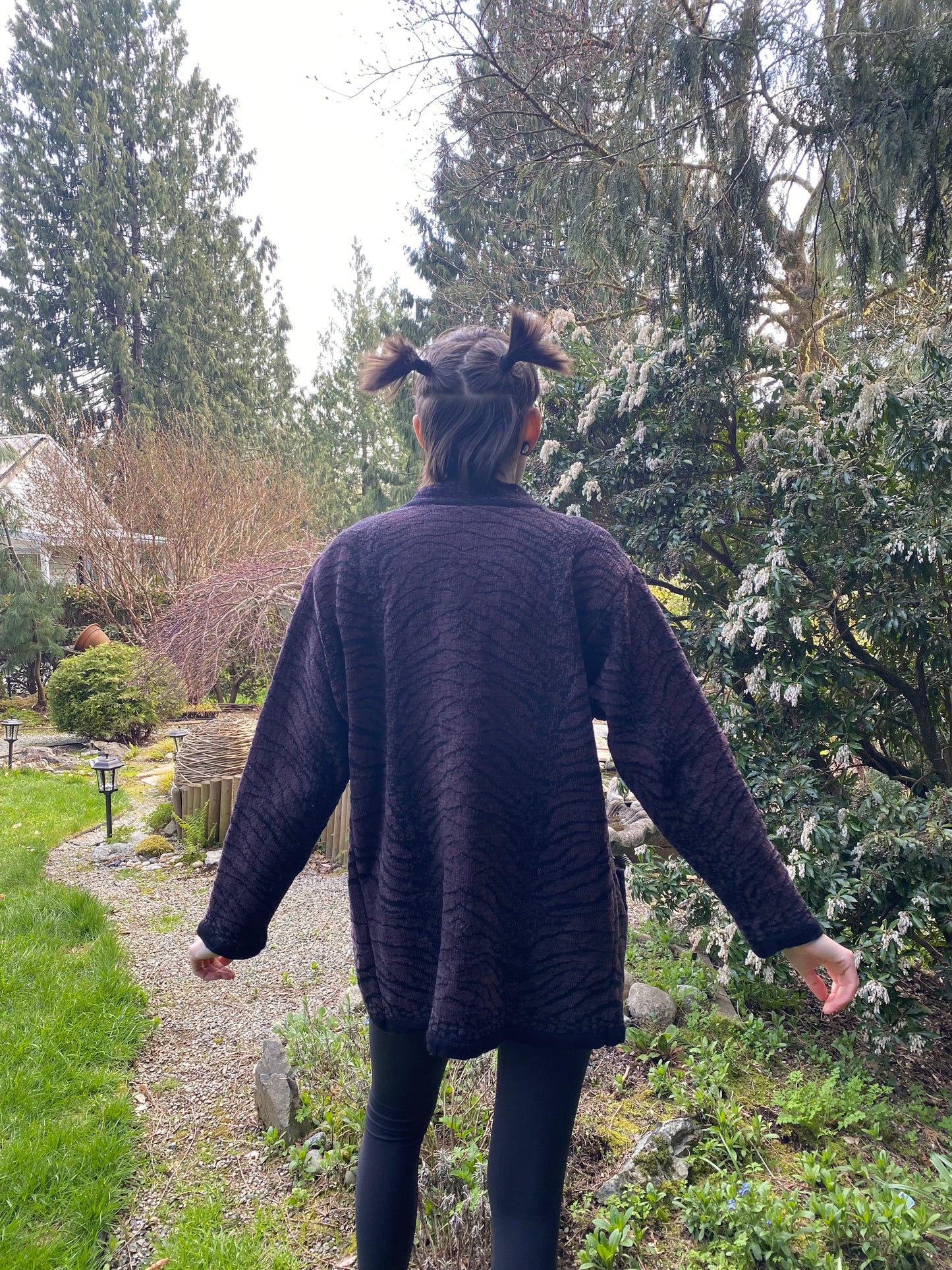 Dark Purple and Black Vintage Cardigan