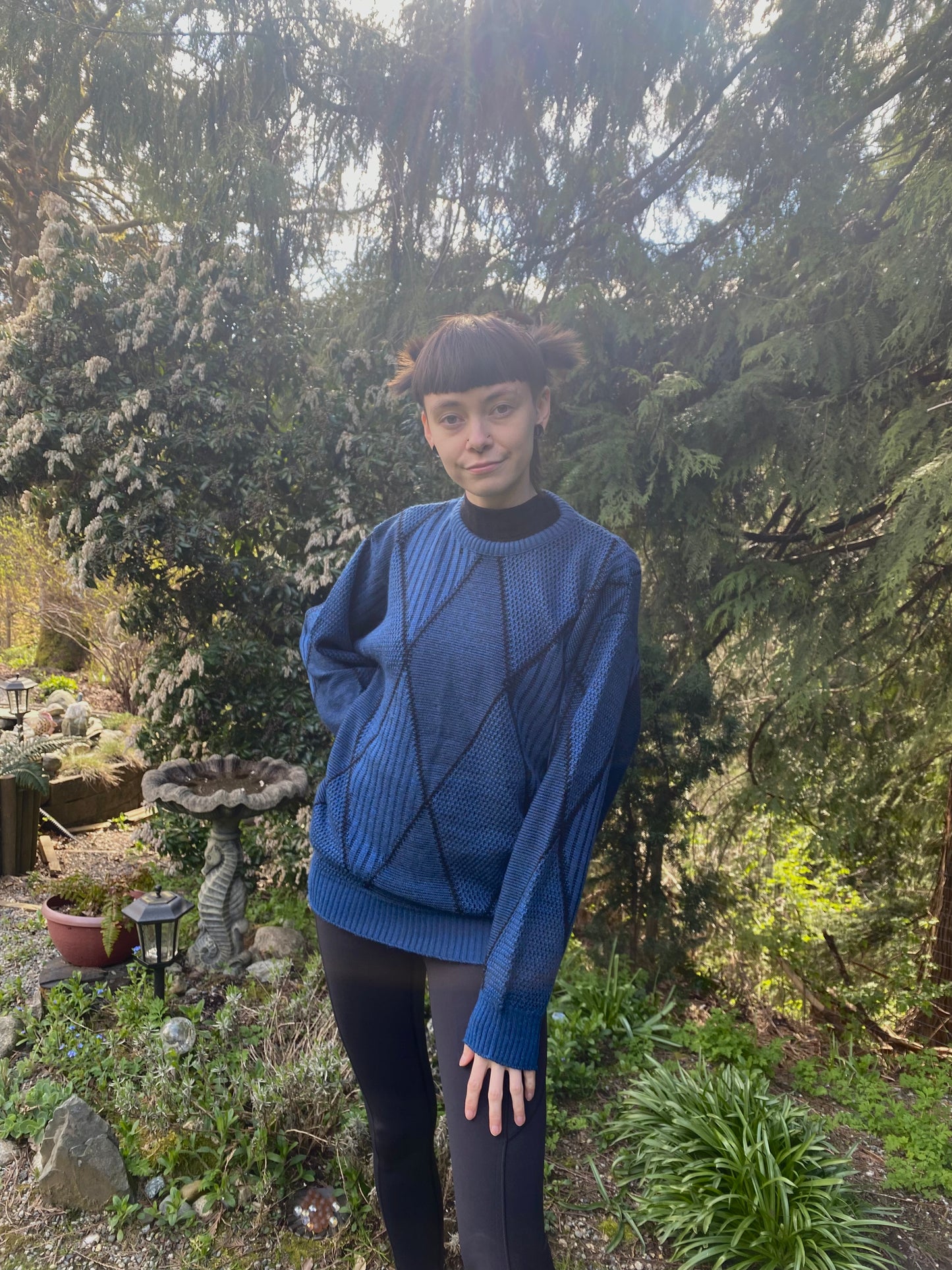 Vintage Blue Diamond Pullover Sweater