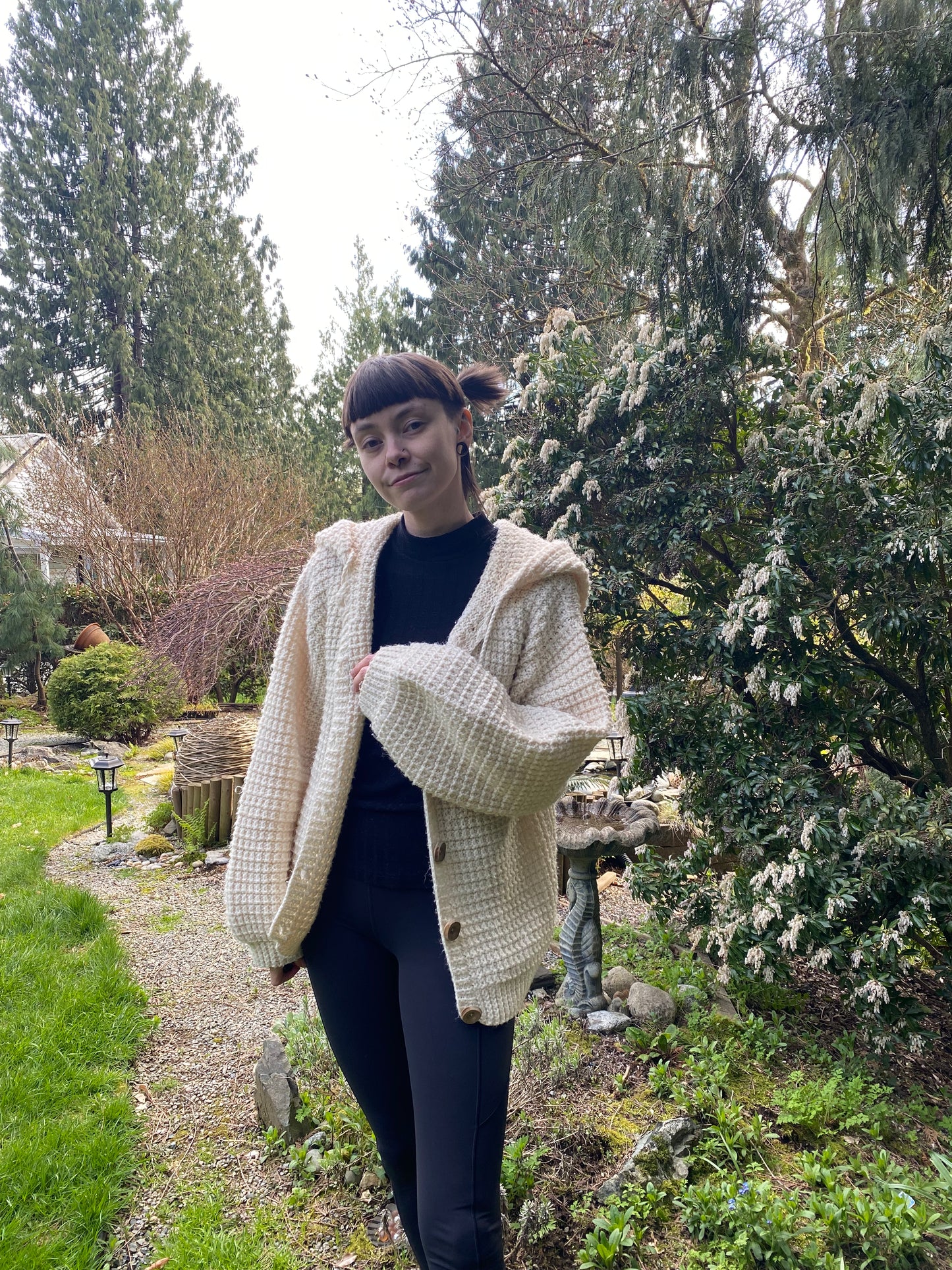 Handmade Secondhand Button-up Hooded Sweater