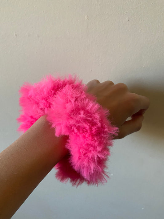 Handmade Crochet Furry Scrunchies