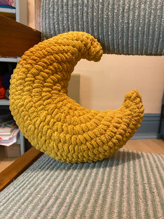 Handmade Crochet Crescent Moon Pillow